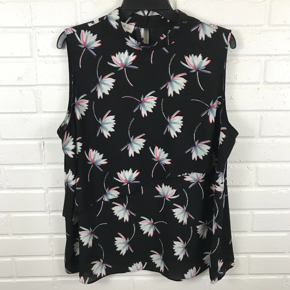 Jessica Simpson Floral Layer Mock Neck Sleeveless Top